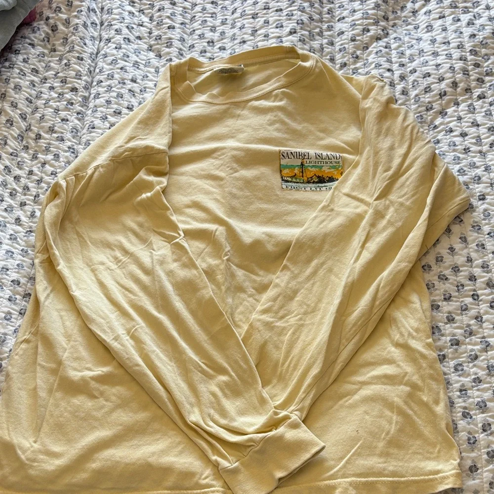 Sanibel Island Long Sleeve Tee - Cream - Picture 1 of 4